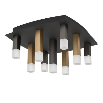Eglo - LED loftlampe dæmpbar 9xLED/3,1W/230V 3000K antracit/guldfarvet