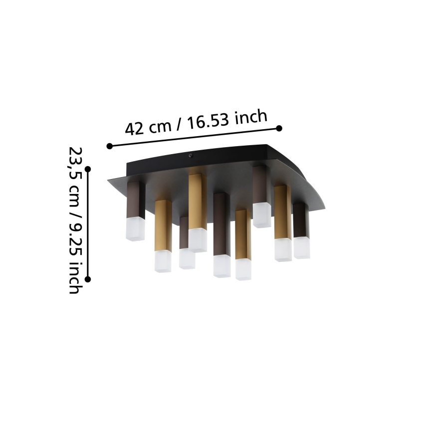 Eglo - LED loftlampe dæmpbar 9xLED/3,1W/230V 3000K antracit/guldfarvet