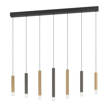 Eglo - LED pendel dæmpbar 7xLED/3,1W/230V 3000K antracit/guldfarvet