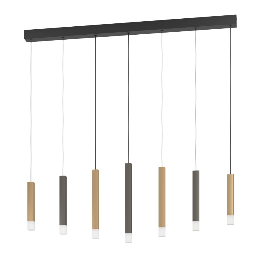 Eglo - LED pendel dæmpbar 7xLED/3,1W/230V 3000K antracit/guldfarvet