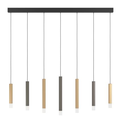 Eglo - LED pendel dæmpbar 7xLED/3,1W/230V 3000K antracit/guldfarvet