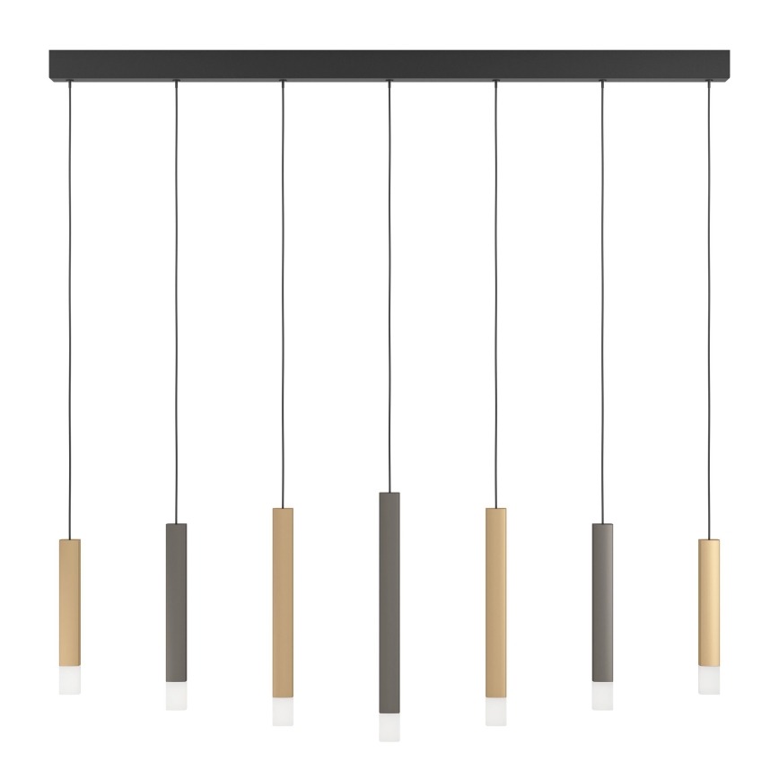 Eglo - LED pendel dæmpbar 7xLED/3,1W/230V 3000K antracit/guldfarvet