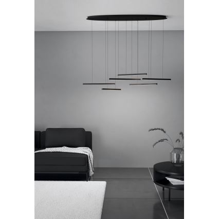 Eglo - LED pendel dæmpbar 6xLED/8,4W/230V 3000K sort