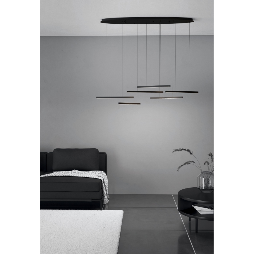 Eglo - LED pendel dæmpbar 6xLED/8,4W/230V 3000K sort