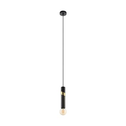 Eglo - Pendel 1xE27/40W/230V sort/guldfarvet