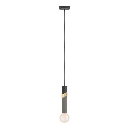 Eglo - Pendel 1xE27/40W/230V sort/guldfarvet