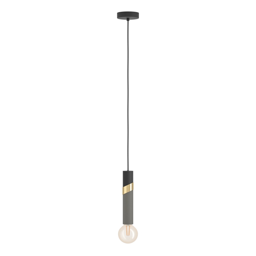 Eglo - Pendel 1xE27/40W/230V sort/guldfarvet