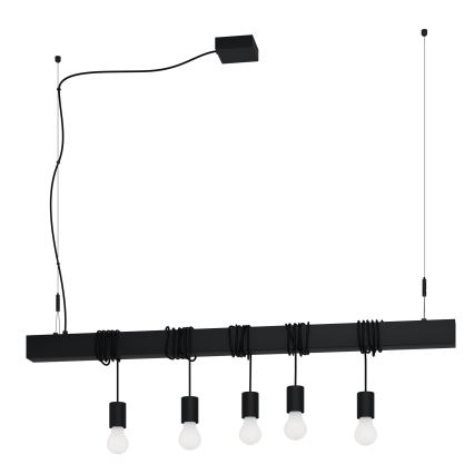Eglo - Pendel TOWNSHEND 5xE27/40W/230V sort