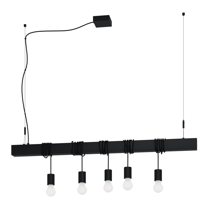 Eglo - Pendel TOWNSHEND 5xE27/40W/230V sort