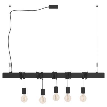 Eglo - Pendel TOWNSHEND 5xE27/40W/230V sort