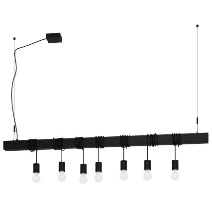 Eglo - Pendel TOWNSHEND 7xE27/40W/230V sort