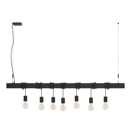 Eglo - Pendel TOWNSHEND 7xE27/40W/230V sort