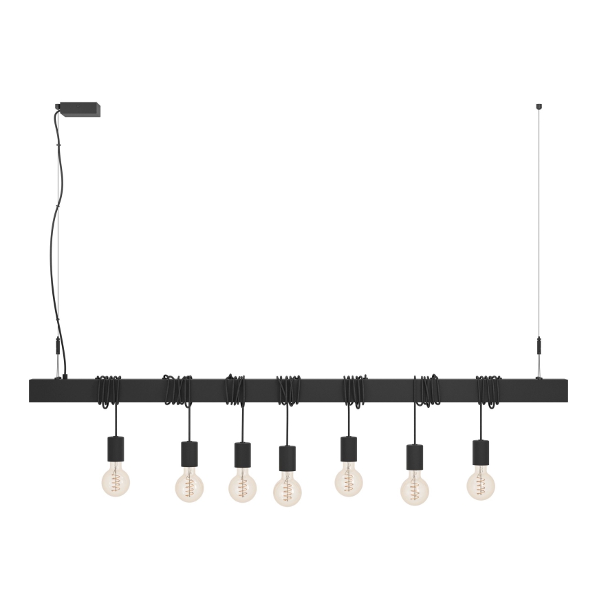 Eglo - Pendel TOWNSHEND 7xE27/40W/230V sort