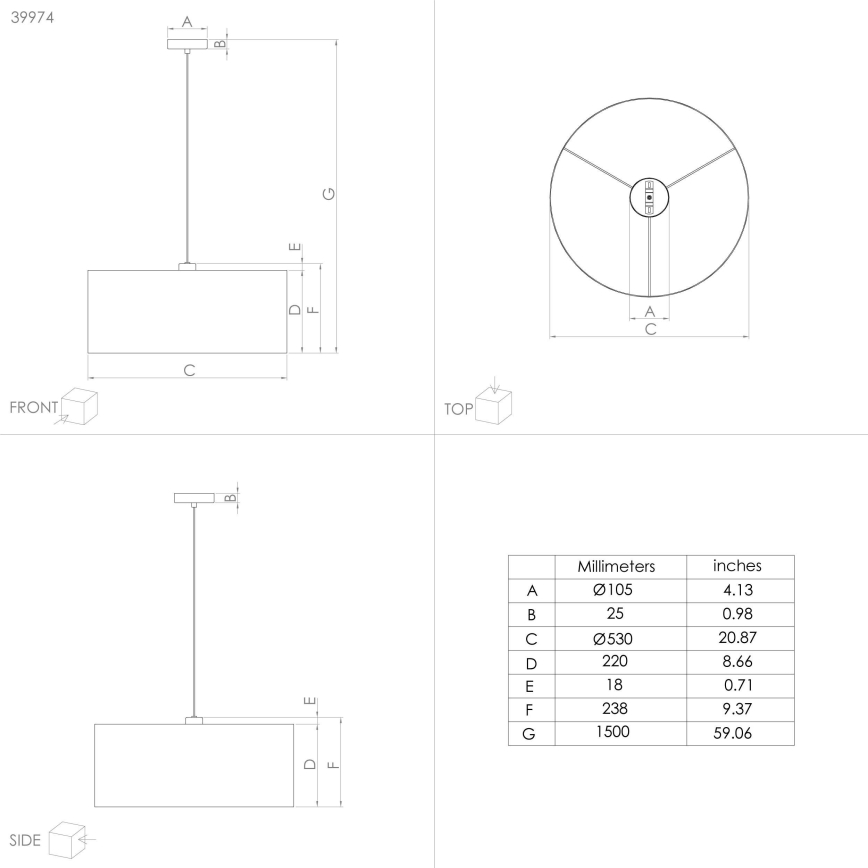 Eglo - Pendel 1xE27/40W/230V diameter 53 cm blå/guldfarvet