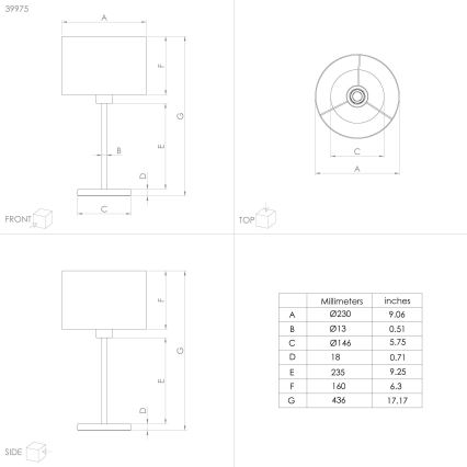 Eglo 39975 - Bordlampe CASUARITA 1xE27/40W/230V blå/guldfarvet