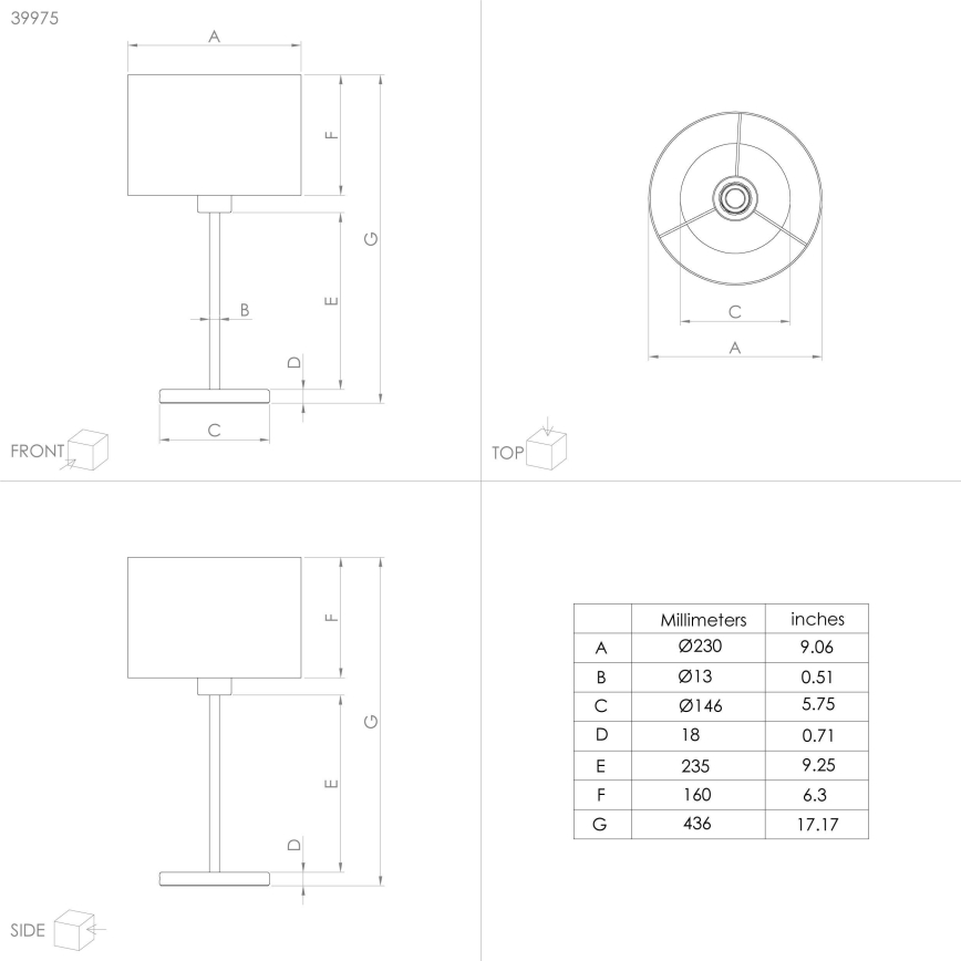Eglo 39975 - Bordlampe CASUARITA 1xE27/40W/230V blå/guldfarvet