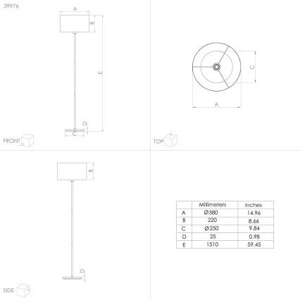 Eglo - Gulvlampe 1xE27/40W/230V blå/guldfarvet