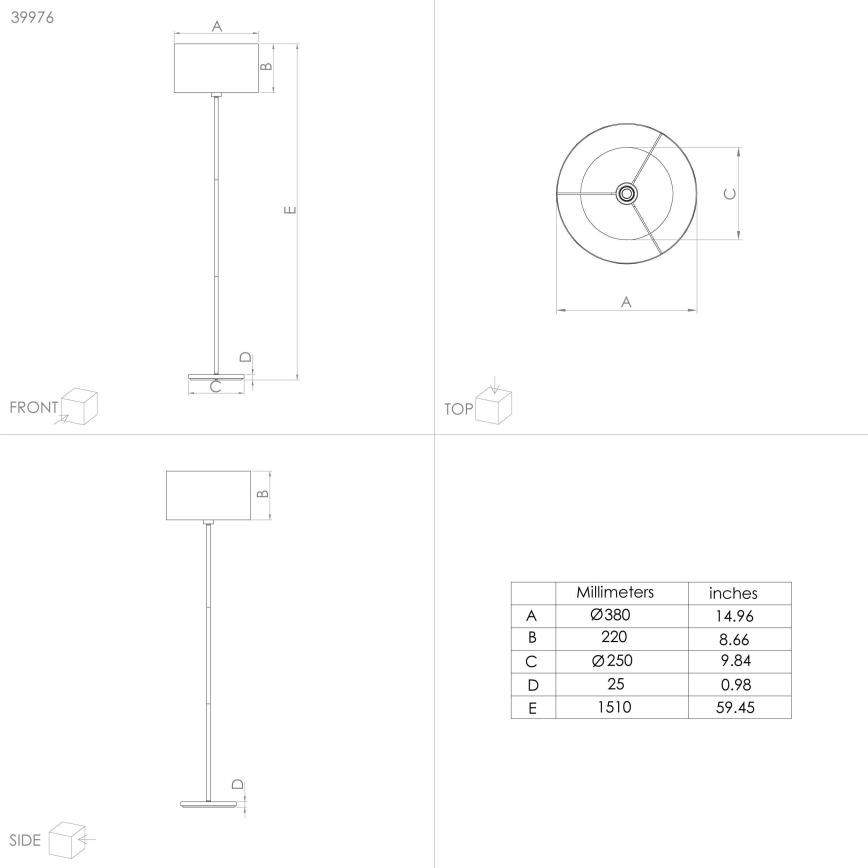 Eglo - Gulvlampe 1xE27/40W/230V blå/guldfarvet