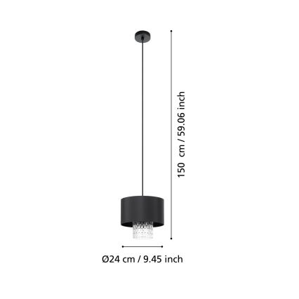 Eglo - Pendel 1xE27/40W/230V sort