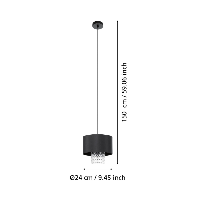 Eglo - Pendel 1xE27/40W/230V sort