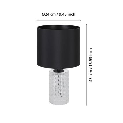 Eglo - Bordlampe 1xE27/40W/230V sort