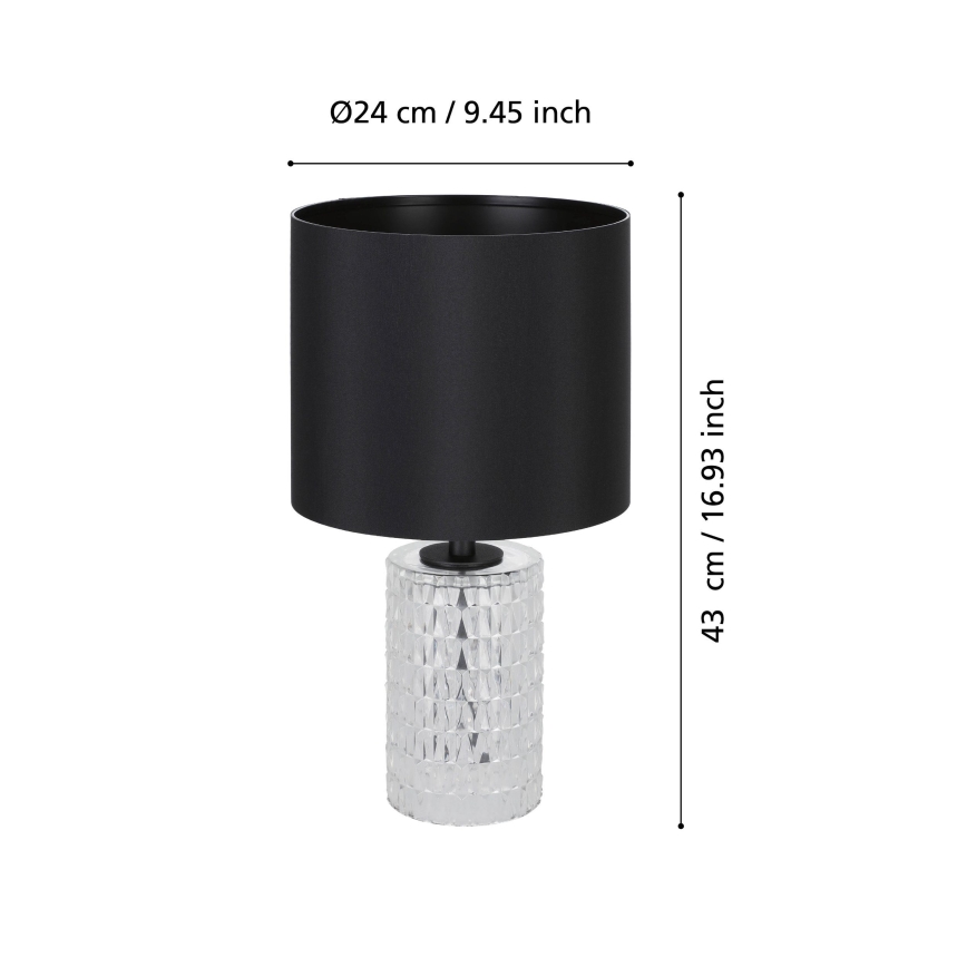 Eglo - Bordlampe 1xE27/40W/230V sort