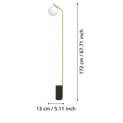 Eglo - Gulvlampe 1xE27/40W/230V guldfarvet