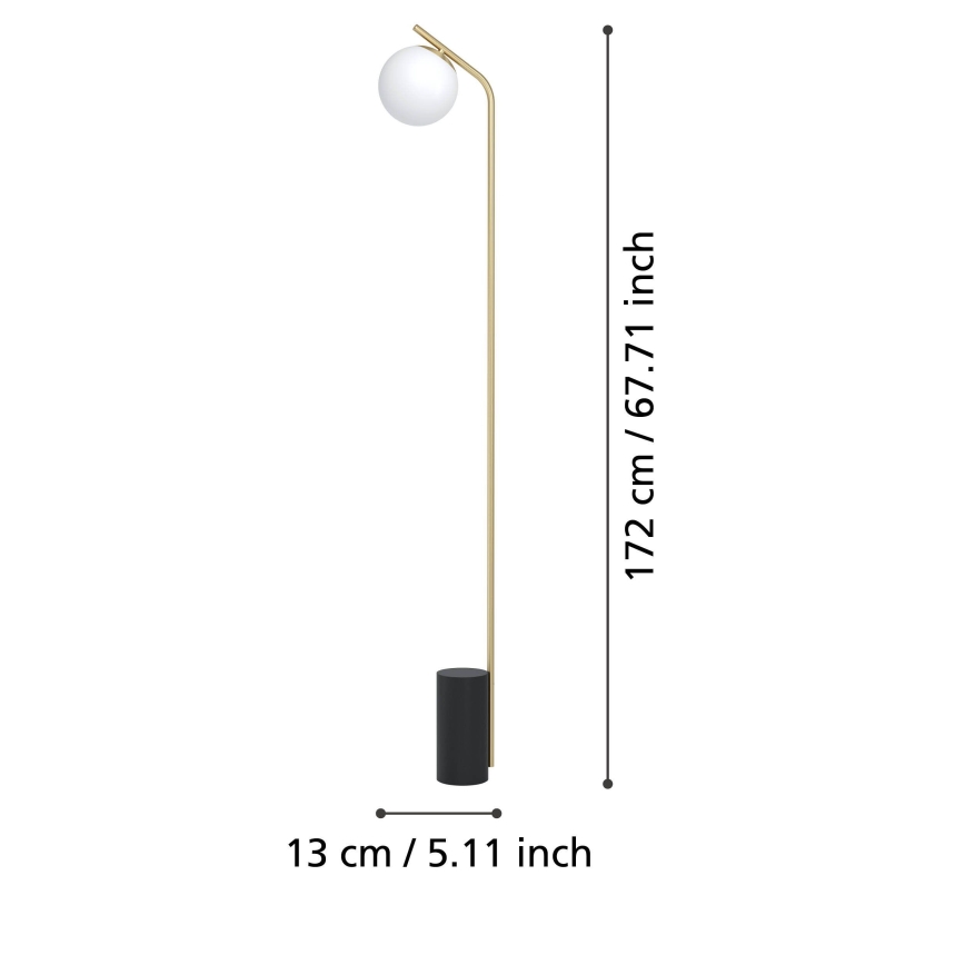 Eglo - Gulvlampe 1xE27/40W/230V guldfarvet
