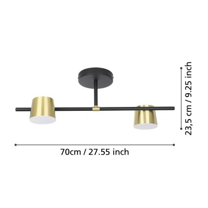 Eglo - LED loftlampe 2xGU10/4,6W/230V 3000K guldfarvet