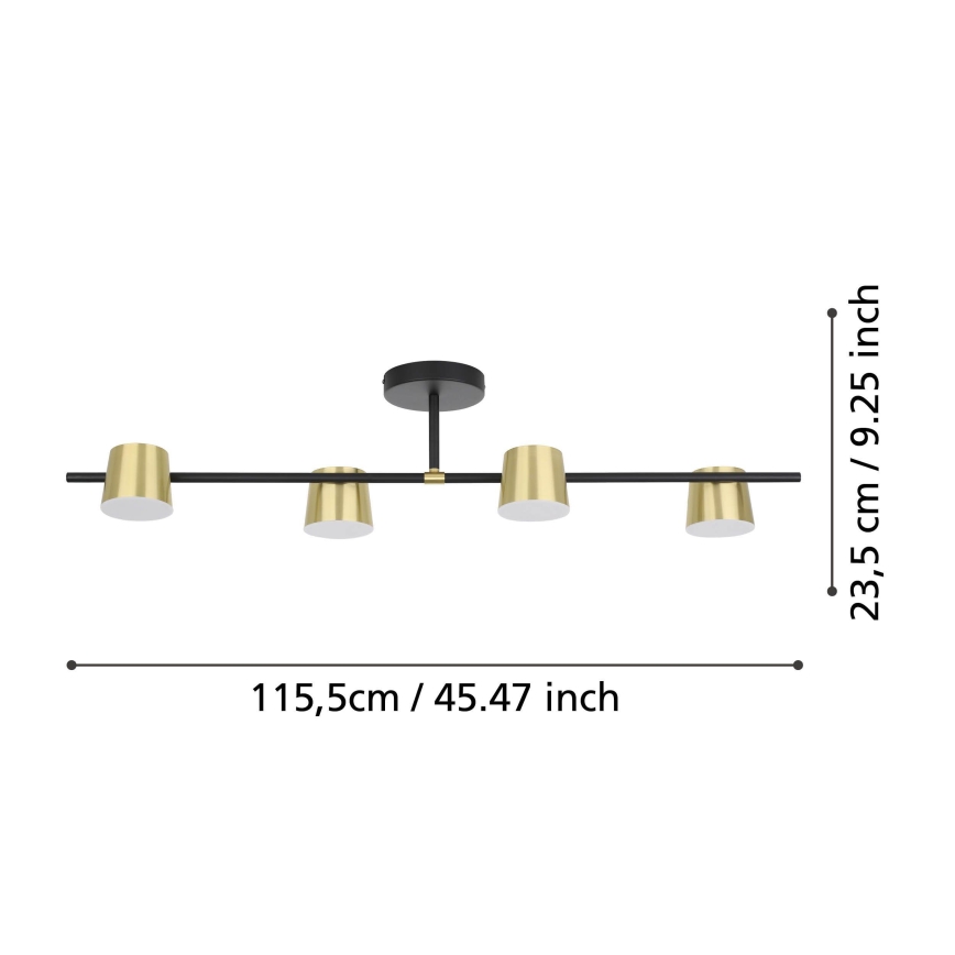Eglo - LED loftlampe 4xGU10/4,6W/230V 3000K guldfarvet