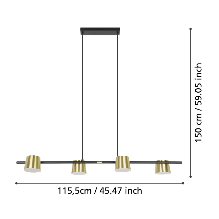 Eglo - LED pendel 4xGU10/4,6W/230V 3000K guldfarvet