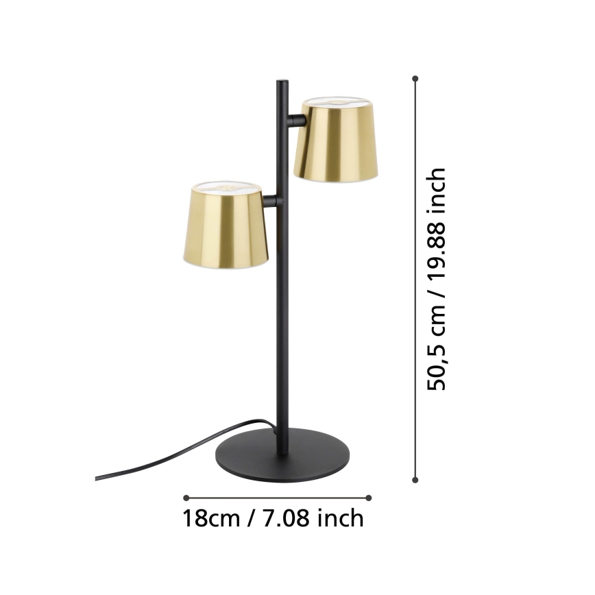 Eglo - LED bordlampe 2xGU10/4,6W/230V 3000K guldfarvet