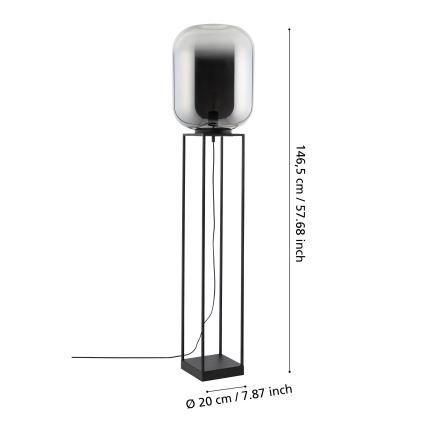 Eglo - Gulvlampe 1xE27/40W/230V røget