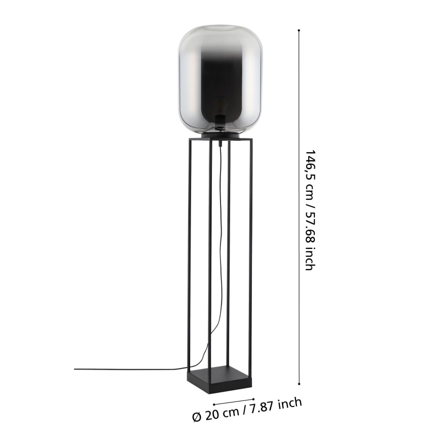 Eglo - Gulvlampe 1xE27/40W/230V røget