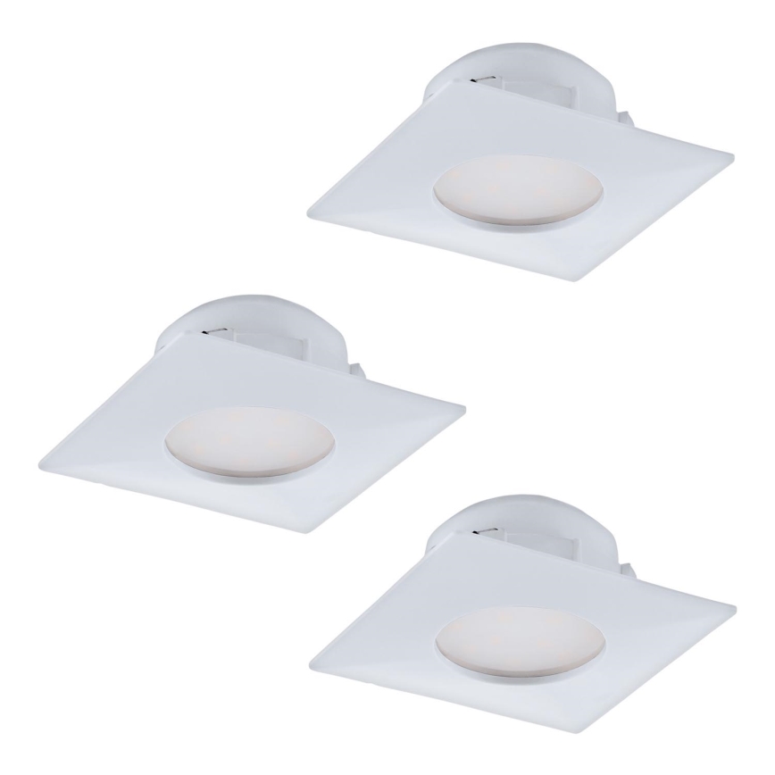 Eglo - 3x LED indbygningslampe PINEDA 1xLED/6W/230V