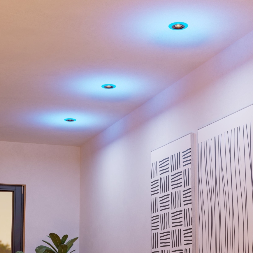 Eglo - 3x LED indbygningslampe til badeværelse m. RGBW-farver dæmpbar 3xLED/3,8W/230V 2700-6500K IP44 + fjernbetjening