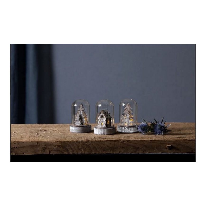 Eglo - 3x LED juledekoration 1xLED/0,06W/1xCR2032 brun