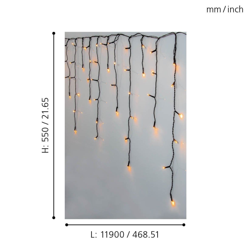 Eglo 410824 - Udendørs LED julelyskæde 480xLED/17x0,55 m IP44 varm hvid