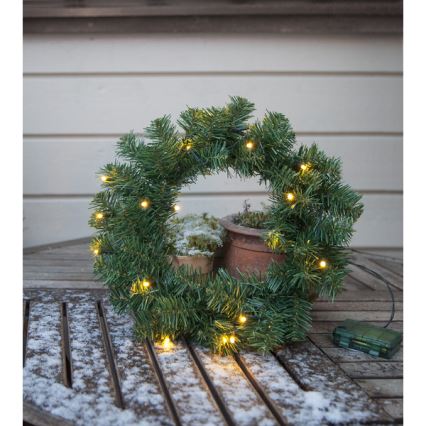 Eglo - LED Udendørs Julekrans med sensor 20xLED/0,064W/3xAA IP44