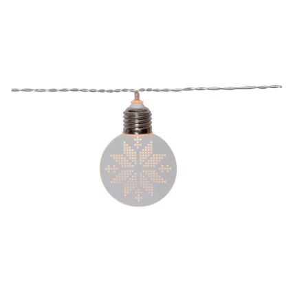 Eglo 411112 - LED julekæde ORNAMENT 10xLED/3xAA 2,4 m varm hvid