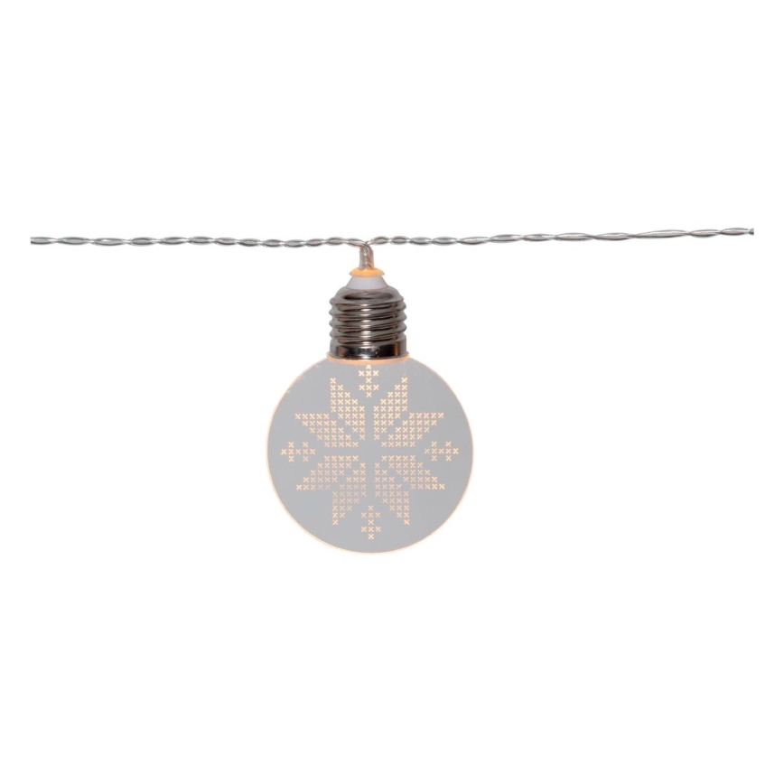 Eglo 411112 - LED julekæde ORNAMENT 10xLED/3xAA 2,4 m varm hvid