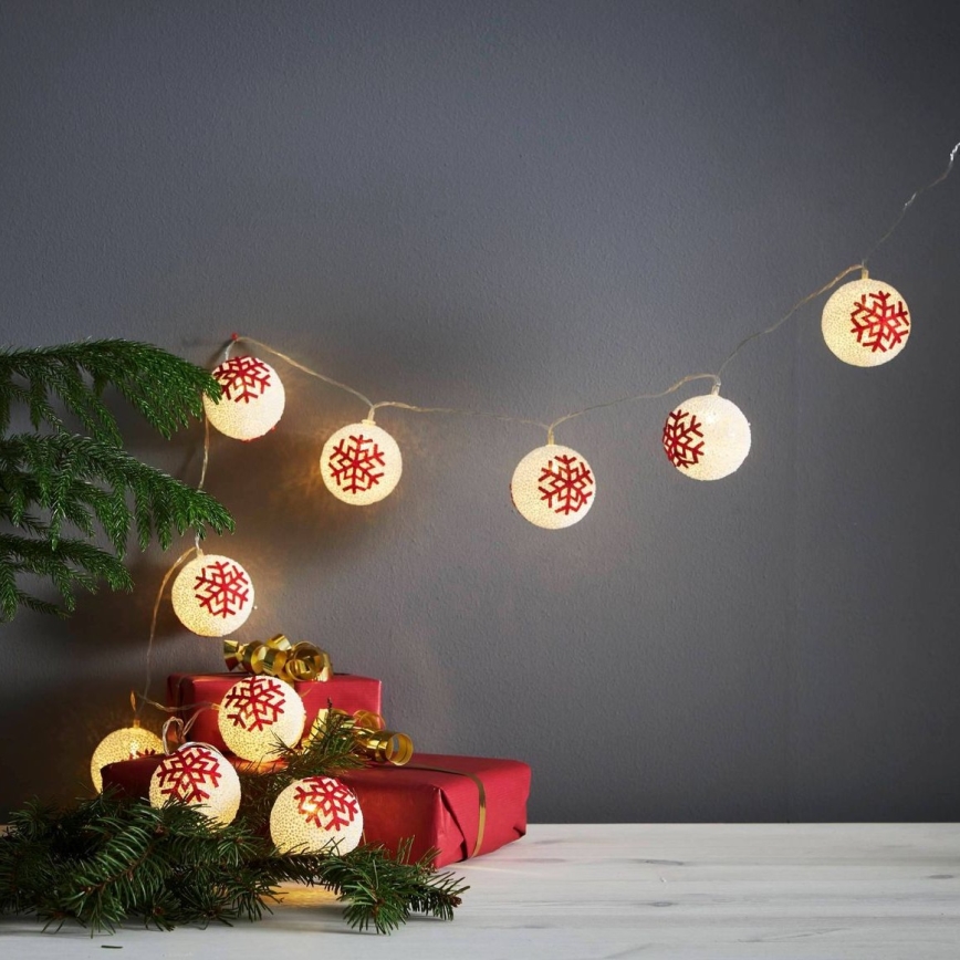 Eglo 411113 - LED julekæde ORNAMENT 10xLED/3xAA 1,65m varm hvid