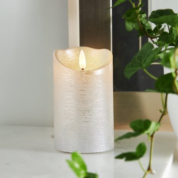 Eglo 411503 - LED-lys FLAMME RUSTIC LED/2xAA sølv
