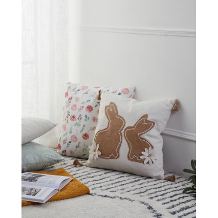 Eglo 420097 - Dekorativ pude CHEVERY 45x45 cm beige/brun