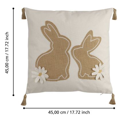 Eglo 420097 - Dekorativ pude CHEVERY 45x45 cm beige/brun