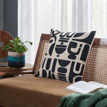 Eglo 420307 - Dekorativ pude CHEVERY 45x45 cm creme/sort