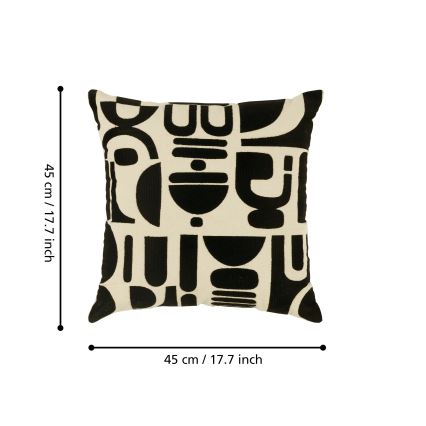 Eglo 420307 - Dekorativ pude CHEVERY 45x45 cm creme/sort