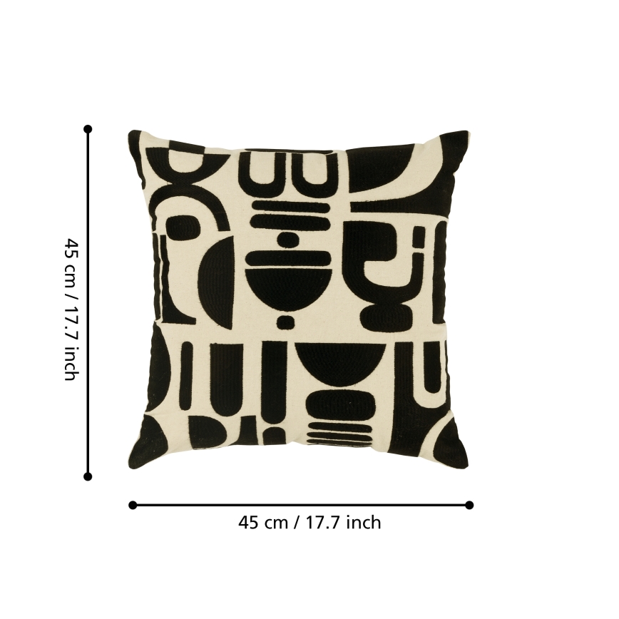 Eglo 420307 - Dekorativ pude CHEVERY 45x45 cm creme/sort