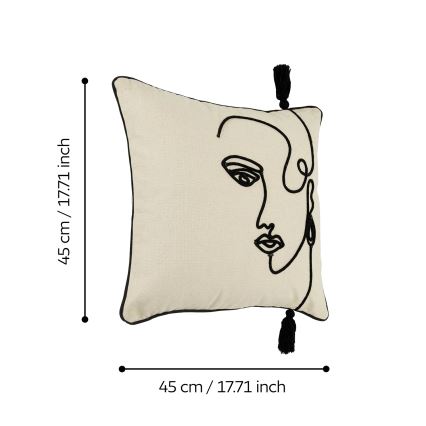 Eglo 420329 - Dekorativ pude CHEVERY 45x45 cm creme/sort