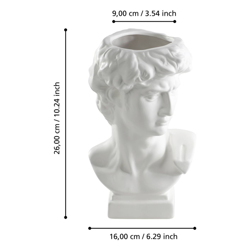 Eglo - Keramisk vase 26x16 cm hvid